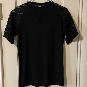 Elegant Black Lace Sleeve Top